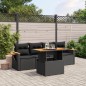 vidaXL 5-tlg. Garten-Sofagarnitur mit Kissen Schwarz Poly Rattan vidaXL 5-tlg. Garten-Sofagarnitur mit Kissen Schwarz Poly Rattan