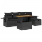vidaXL 6-tlg. Garten-Sofagarnitur mit Kissen Schwarz Poly Rattan vidaXL 6-tlg. Garten-Sofagarnitur mit Kissen Schwarz Poly Rattan