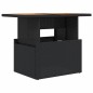 vidaXL Gartentisch Schwarz 100x55x73 cm Poly Rattan und Akazienholz vidaXL Gartentisch Schwarz 100x55x73 cm Poly Rattan und Akazienholz