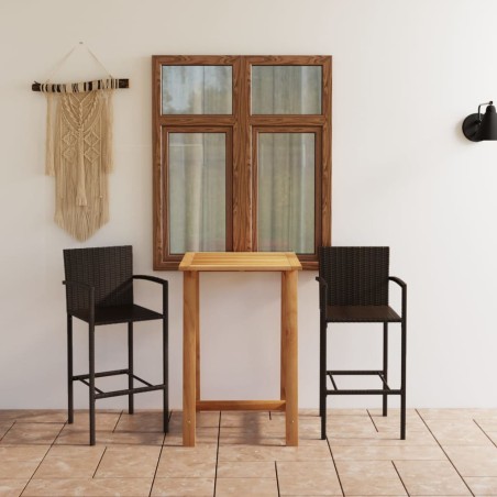 3-tlg. Gartenbar-Set Braun