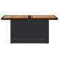 vidaXL Gartentisch Schwarz 100x55x73 cm Poly Rattan und Akazienholz vidaXL Gartentisch Schwarz 100x55x73 cm Poly Rattan und Akazienholz