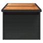 vidaXL Gartentisch Schwarz 100x55x73 cm Poly Rattan und Akazienholz vidaXL Gartentisch Schwarz 100x55x73 cm Poly Rattan und Akazienholz