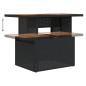 vidaXL Gartentisch Schwarz 100x55x73 cm Poly Rattan und Akazienholz vidaXL Gartentisch Schwarz 100x55x73 cm Poly Rattan und Akazienholz