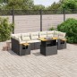 vidaXL 8-tlg. Garten-Sofagarnitur mit Kissen Schwarz Poly Rattan vidaXL 8-tlg. Garten-Sofagarnitur mit Kissen Schwarz Poly Rattan
