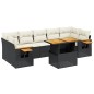 vidaXL 8-tlg. Garten-Sofagarnitur mit Kissen Schwarz Poly Rattan vidaXL 8-tlg. Garten-Sofagarnitur mit Kissen Schwarz Poly Rattan