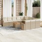vidaXL 12-tlg. Garten-Sofagarnitur mit Kissen Beige Poly Rattan vidaXL 12-tlg. Garten-Sofagarnitur mit Kissen Beige Poly Rattan