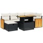 vidaXL 7-tlg. Garten-Sofagarnitur mit Kissen Schwarz Poly Rattan vidaXL 7-tlg. Garten-Sofagarnitur mit Kissen Schwarz Poly Rattan