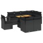 vidaXL 9-tlg. Garten-Sofagarnitur mit Kissen Schwarz Poly Rattan vidaXL 9-tlg. Garten-Sofagarnitur mit Kissen Schwarz Poly Rattan