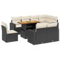 vidaXL 9-tlg. Garten-Sofagarnitur mit Kissen Schwarz Poly Rattan vidaXL 9-tlg. Garten-Sofagarnitur mit Kissen Schwarz Poly Rattan