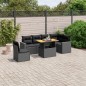 vidaXL 7-tlg. Garten-Sofagarnitur mit Kissen Schwarz Poly Rattan vidaXL 7-tlg. Garten-Sofagarnitur mit Kissen Schwarz Poly Rattan
