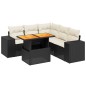 vidaXL 6-tlg. Garten-Sofagarnitur mit Kissen Schwarz Poly Rattan vidaXL 6-tlg. Garten-Sofagarnitur mit Kissen Schwarz Poly Rattan