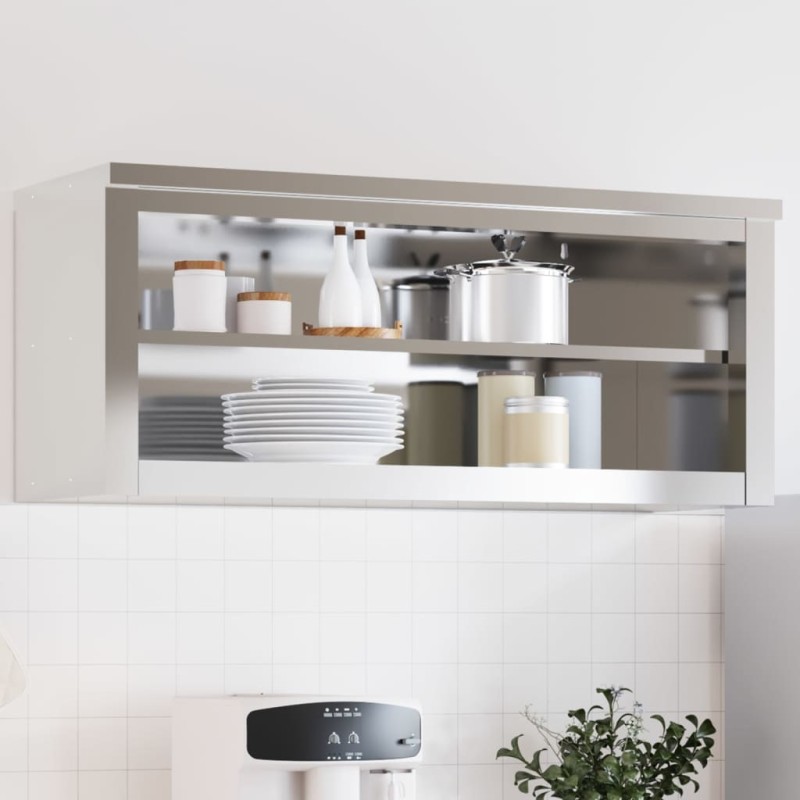 vidaXL Küchen-Wandschrank mit Ablage Edelstahl vidaXL Küchen-Wandschrank mit Ablage Edelstahl