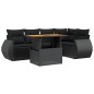 vidaXL 6-tlg. Garten-Sofagarnitur mit Kissen Schwarz Poly Rattan vidaXL 6-tlg. Garten-Sofagarnitur mit Kissen Schwarz Poly Rattan