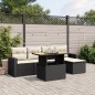 vidaXL 6-tlg. Garten-Sofagarnitur mit Kissen Schwarz Poly Rattan vidaXL 6-tlg. Garten-Sofagarnitur mit Kissen Schwarz Poly Rattan