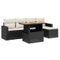 vidaXL 6-tlg. Garten-Sofagarnitur mit Kissen Schwarz Poly Rattan vidaXL 6-tlg. Garten-Sofagarnitur mit Kissen Schwarz Poly Rattan