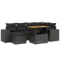 vidaXL 7-tlg. Garten-Sofagarnitur mit Kissen Schwarz Poly Rattan vidaXL 7-tlg. Garten-Sofagarnitur mit Kissen Schwarz Poly Rattan