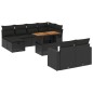 vidaXL 11-tlg. Garten-Sofagarnitur mit Kissen Schwarz Poly Rattan
