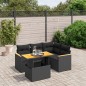 vidaXL 5-tlg. Garten-Sofagarnitur mit Kissen Schwarz Poly Rattan vidaXL 5-tlg. Garten-Sofagarnitur mit Kissen Schwarz Poly Rattan