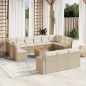 vidaXL 14-tlg. Garten-Sofagarnitur mit Kissen Beige Poly Rattan vidaXL 14-tlg. Garten-Sofagarnitur mit Kissen Beige Poly Rattan