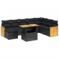 vidaXL 9-tlg. Garten-Sofagarnitur mit Kissen Schwarz Poly Rattan vidaXL 9-tlg. Garten-Sofagarnitur mit Kissen Schwarz Poly Rattan