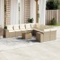 vidaXL 11-tlg. Garten-Sofagarnitur mit Kissen Beige Poly Rattan vidaXL 11-tlg. Garten-Sofagarnitur mit Kissen Beige Poly Rattan