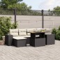 vidaXL 7-tlg. Garten-Sofagarnitur mit Kissen Schwarz Poly Rattan vidaXL 7-tlg. Garten-Sofagarnitur mit Kissen Schwarz Poly Rattan