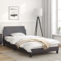vidaXL Bettgestell mit Kopfteil Grau 100x200 cm Kunstleder vidaXL Bettgestell mit Kopfteil Grau 100x200 cm Kunstleder
