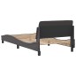 vidaXL Bettgestell mit Kopfteil Grau 100x200 cm Kunstleder vidaXL Bettgestell mit Kopfteil Grau 100x200 cm Kunstleder