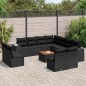 vidaXL 12-tlg. Garten-Sofagarnitur mit Kissen Schwarz Poly Rattan vidaXL 12-tlg. Garten-Sofagarnitur mit Kissen Schwarz Poly Rattan
