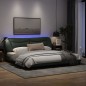 vidaXL Bettgestell mit LED Dunkelgrau 200x200 cm Stoff vidaXL Bettgestell mit LED Dunkelgrau 200x200 cm Stoff