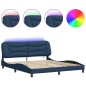 vidaXL Bettgestell mit LED Schwarz 180x200 cm Stoff vidaXL Bettgestell mit LED Schwarz 180x200 cm Stoff