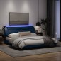 vidaXL Bettgestell mit LED Schwarz 180x200 cm Stoff vidaXL Bettgestell mit LED Schwarz 180x200 cm Stoff