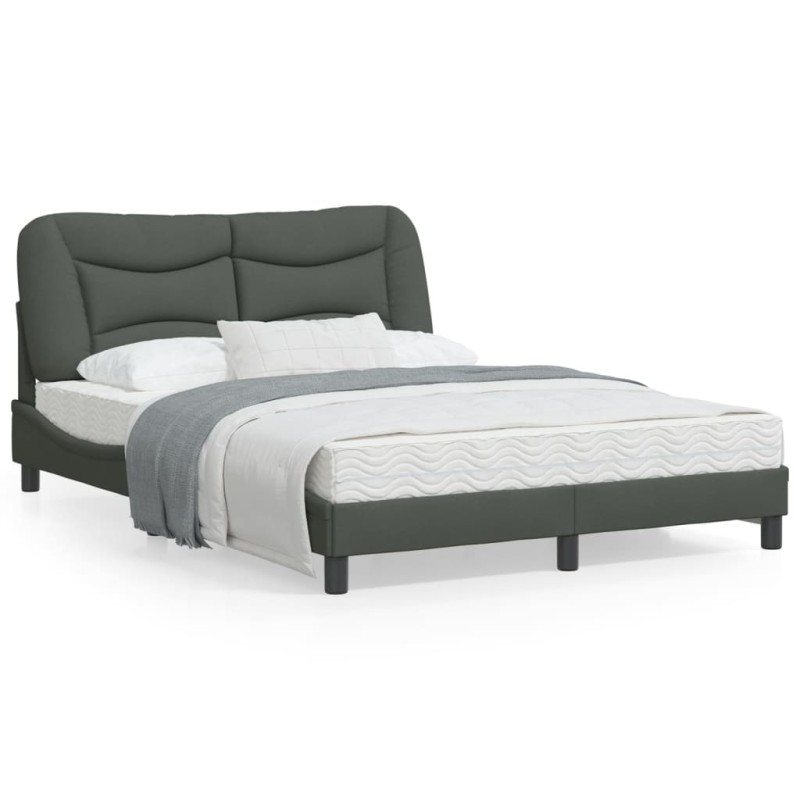 vidaXL Bettgestell mit LED Dunkelgrau 140x200 cm Stoff vidaXL Bettgestell mit LED Dunkelgrau 140x200 cm Stoff