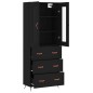 Highboard Schwarz 69,5x34x180 cm Holzwerkstoff Highboard Schwarz 69,5x34x180 cm Holzwerkstoff