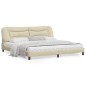 vidaXL Bettgestell mit LED Creme 200x200 cm Stoff vidaXL Bettgestell mit LED Creme 200x200 cm Stoff