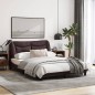 vidaXL Bettgestell mit LED Dunkelbraun 140x200 cm Stoff vidaXL Bettgestell mit LED Dunkelbraun 140x200 cm Stoff