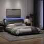vidaXL Bettgestell mit LED Hellgrau 160x200 cm Stoff vidaXL Bettgestell mit LED Hellgrau 160x200 cm Stoff