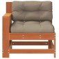 vidaXL Gartensofa mit Armlehne und Kissen Wachsbraun Massivholz Kiefer vidaXL Gartensofa mit Armlehne und Kissen Wachsbraun Massivholz Kiefer
