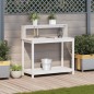 vidaXL Pflanztisch mit Ablagen Weiß 108x50x109,5 cm Massivholz Kiefer vidaXL Pflanztisch mit Ablagen Weiß 108x50x109,5 cm Massivholz Kiefer