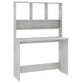vidaXL Schreibtisch mit Regalen Betongrau 110x45x157 cm Holzwerkstoff