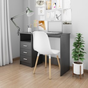 vidaXL Schreibtisch mit Schubladen Schwarz 110×50×76 cm Holzwerkstoff