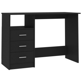 vidaXL Schreibtisch mit Schubladen Schwarz 110×50×76 cm Holzwerkstoff