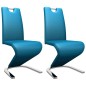 vidaXL Esszimmerstühle in Zick-Zack-Form 2 Stk. Blau Kunstleder vidaXL Esszimmerstühle in Zick-Zack-Form 2 Stk. Blau Kunstleder