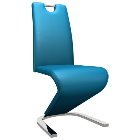 vidaXL Esszimmerstühle in Zick-Zack-Form 2 Stk. Blau Kunstleder 