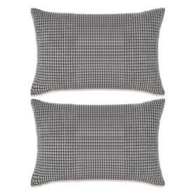 vidaXL Kissen-Set 2 Stk. Velours 40 x 60 cm Grau