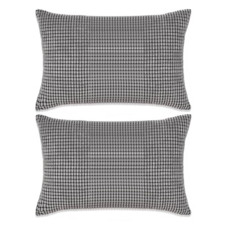vidaXL Kissen-Set 2 Stk. Velours 40 x 60 cm Grau