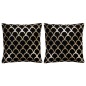 vidaXL Kissen 2 Stk. Foliendruck Schwarz und Golden 40x40 cm Baumwolle vidaXL Kissen 2 Stk. Foliendruck Schwarz und Golden 40x40 cm Baumwolle