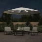 vidaXL Ampelschirm mit LED-Leuchten und Metall-Mast 350 cm Sandfarben vidaXL Ampelschirm mit LED-Leuchten und Metall-Mast 350 cm Sandfarben