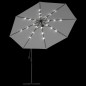 vidaXL Ampelschirm mit LED-Leuchten und Metall-Mast 350 cm Sandfarben vidaXL Ampelschirm mit LED-Leuchten und Metall-Mast 350 cm Sandfarben
