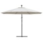 vidaXL Ampelschirm mit LED-Leuchten und Metall-Mast 350 cm Sandfarben vidaXL Ampelschirm mit LED-Leuchten und Metall-Mast 350 cm Sandfarben